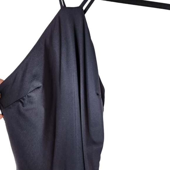 Kookai bodycon dress size 10 snug fit rue collar crossback black mini dress - Picture 4 of 8